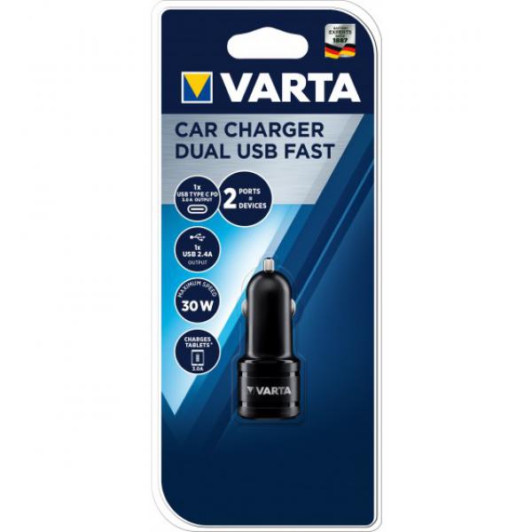 Varta Car Charger Dual USB Type C PD & USB A 57932