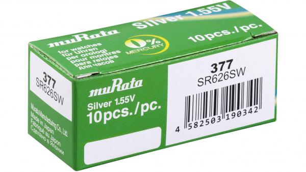 Murata Uhrenbatterie 377 im 10-er Pack x 10