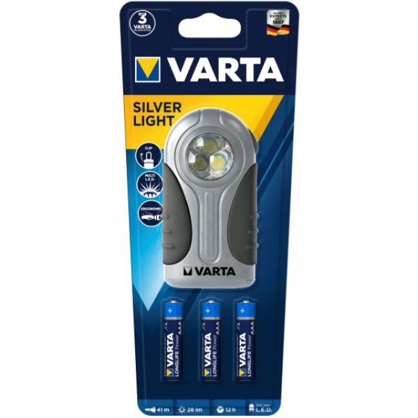 Taschenlampe Varta 16647 LED Silver Light 3AAA